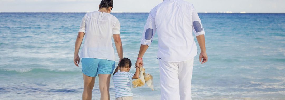 Family on beach vacation